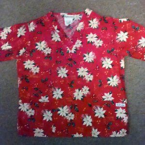 Christmas scrub top